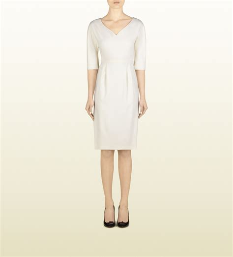 gucci white wool dress
